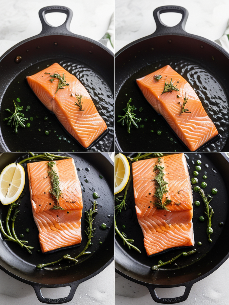 cooking salmon in cast iron skillet and oven