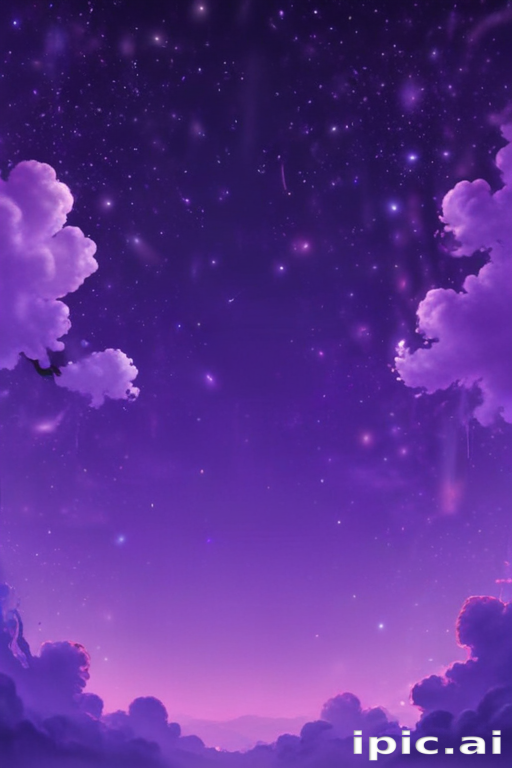 Enchanting Night Sky Filled with Stars and Dreamy Purple Clouds