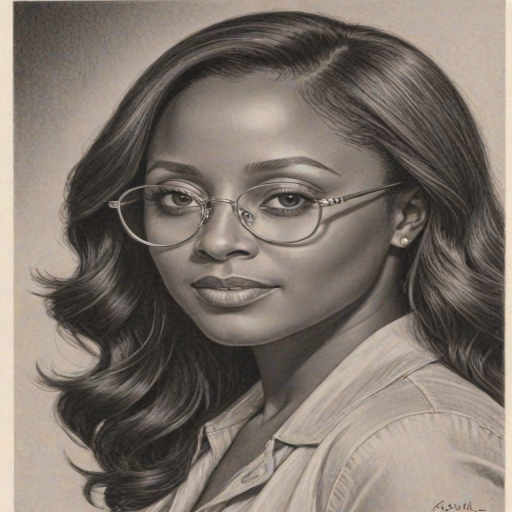 Gorgeous Keshia Knight Pulliam, pencil sketch, portrait of Dazzling woman 1937s in glasses, hair style beatnik, outline, clear lines, fine lines, 8k