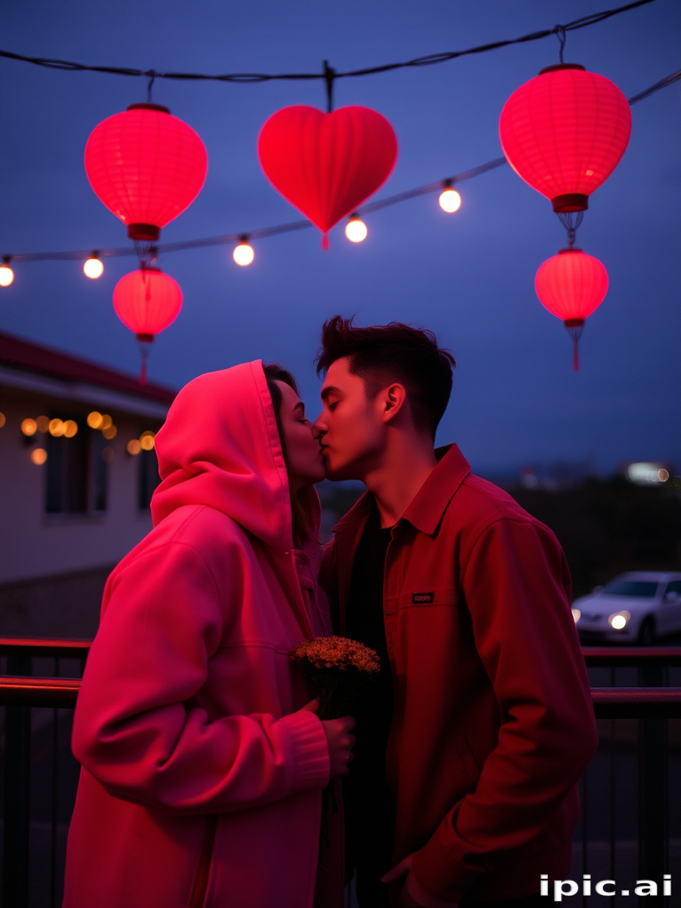 couple kissing aesthetic