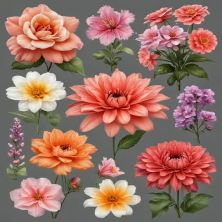 flowers clip art transparent background