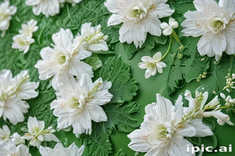 green and white background