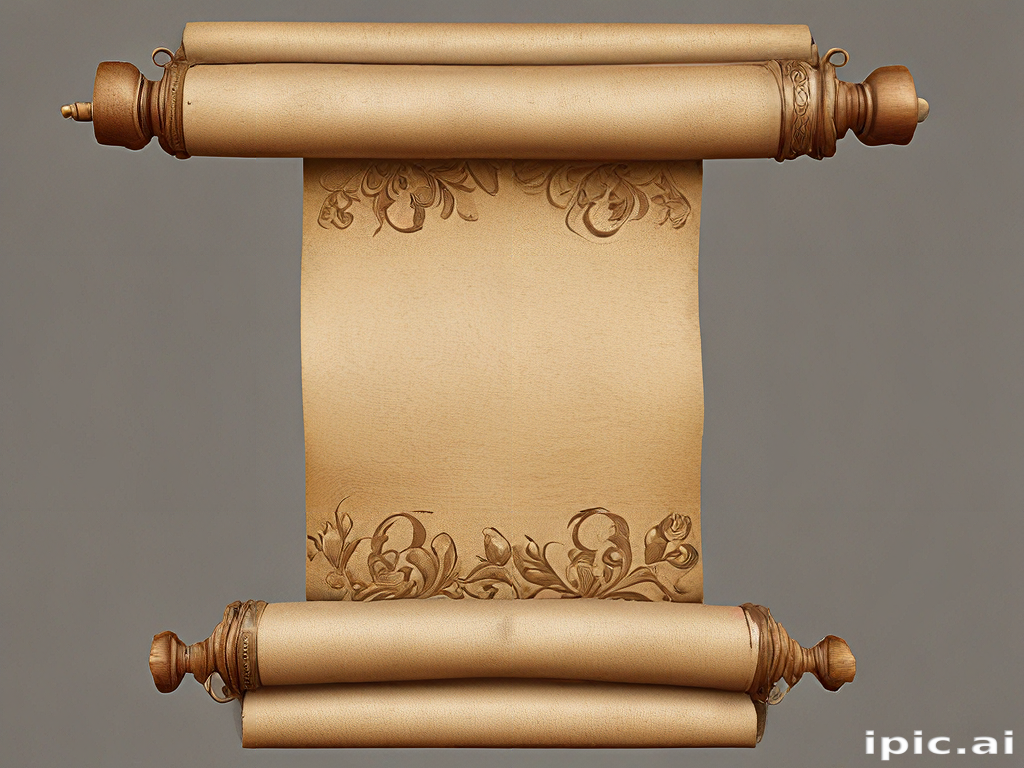 Elegant Decorative Scroll with Intricate Floral Patterns on a Soft ...