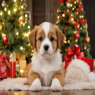 puppy christmas dog wallpaper