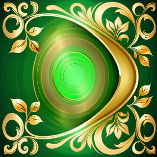 gold and green background