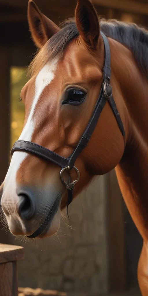 horse in background