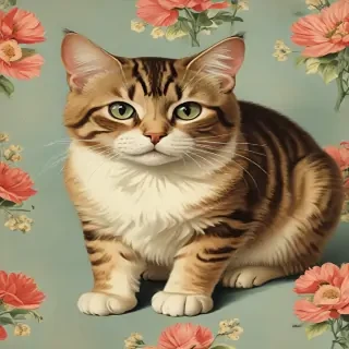 vintage cat illustration