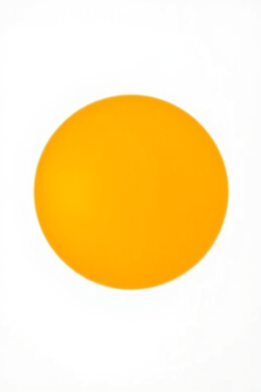 create a smooth, round shape with a warm orange color on a white background using a high-definition digital camera, f/2.8 aperture, ISO 100, 50mm lens, focus on the center, soft lighting
