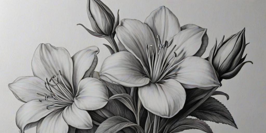 flower pencil drawing