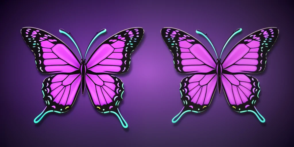 neon purple butterfly aesthetic