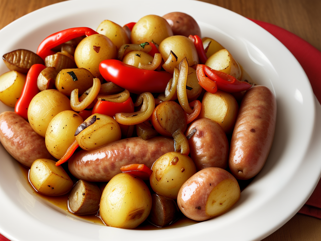 sausage with potatoes peppers and onions