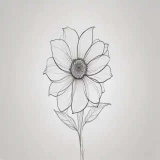 simple flower line art