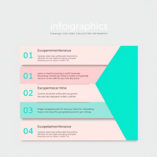 Create a vertical infographic with five numbered sections, using a clean sans-serif font for the numbers and text, vibrant teal backgrounds for each section, and a subtle shadow effect; camera settings: ISO 100, aperture f/4, shutter speed 1/125 sec; camera view: top-down angle; camera style: modern and minimalistic; camera type: DSLR.