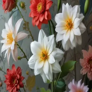 flowers behind glass wallpaper