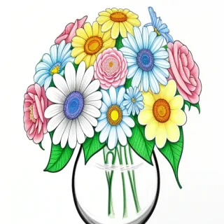 flowers drawings with color