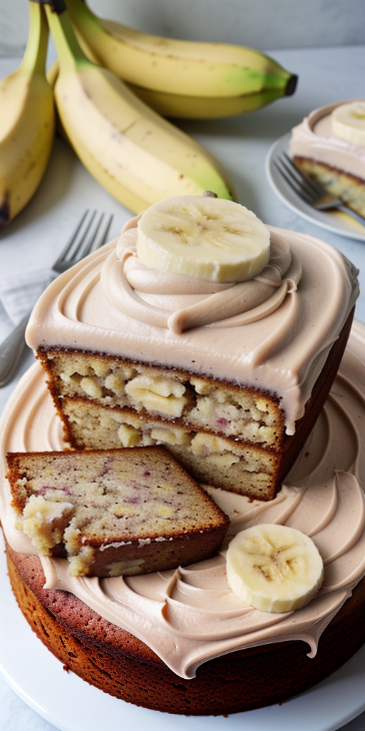 banana cake with banana frosting