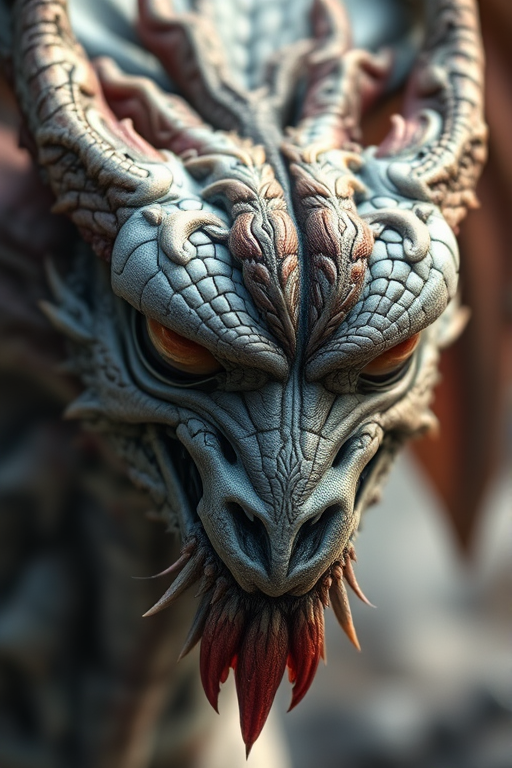 Create a highly detailed illustration of a mythical creature, macro shot, 85mm lens, f/1.8 aperture, natural light, DSLR camera.