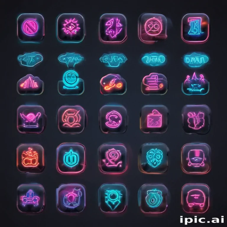 neon app icons