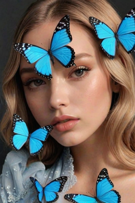 aesthetic blue butterfly