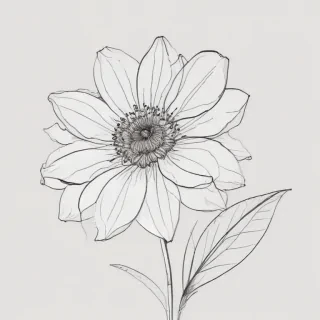 simple flower line art