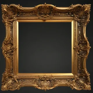 gold frame transparent