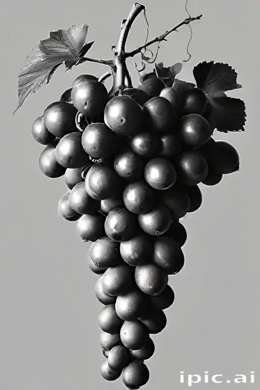 grapes clipart black and white