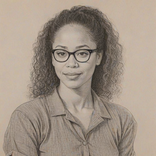 Charming Rae Dawn Chong, pencil sketch, portrait of Fascinating woman 1955s in glasses, hair style beatnik, outline, clear lines, fine lines, 8k