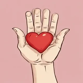 hand heart clipart