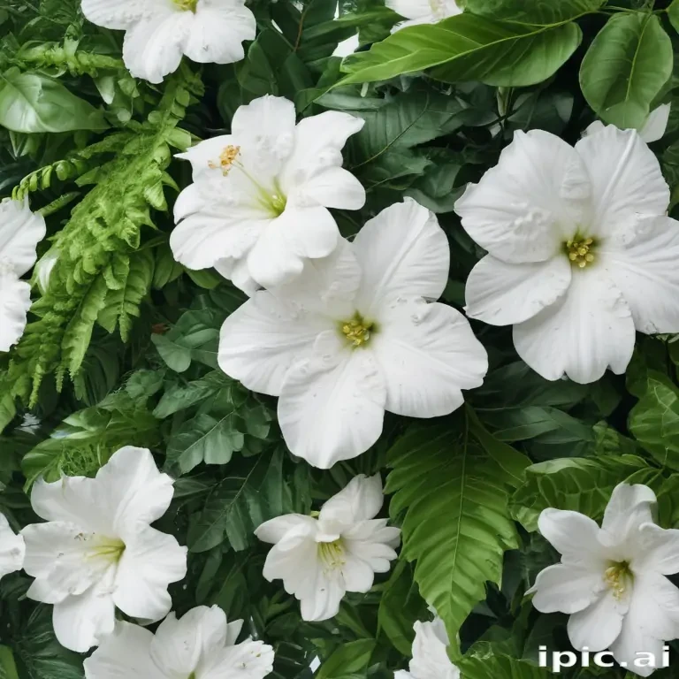 white and greenery background