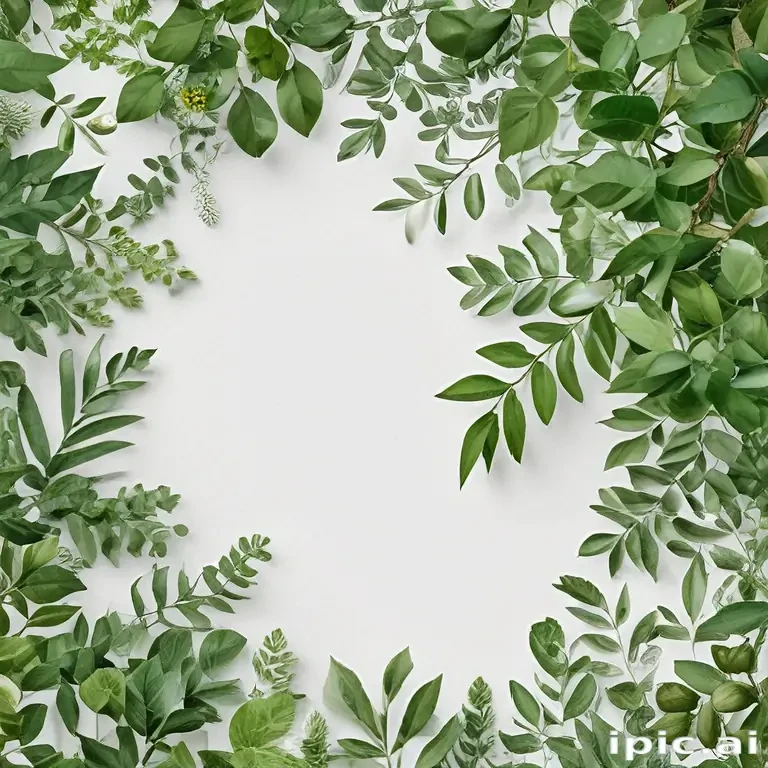 white and greenery background
