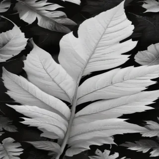 leaf white and black
