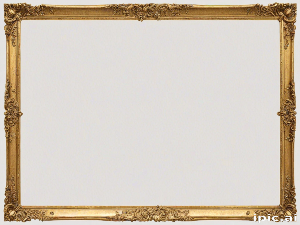 rectangle golden frame png