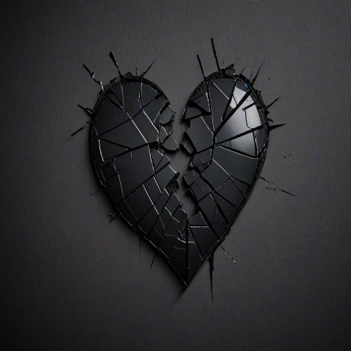 broken black heart