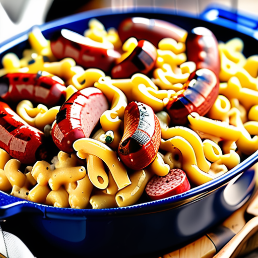 smoked sausage and mac and cheese