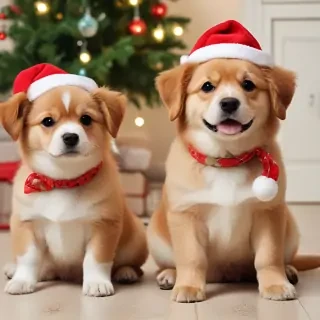 cute christmas dogs