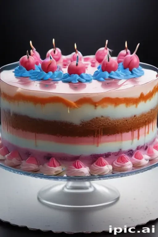 transparent birthday cake
