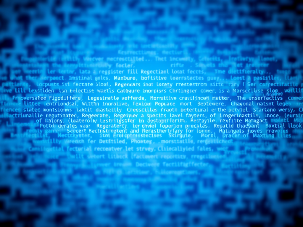 Regenerate an abstract blue and white matrix of cascading digital text with a soft gradient background, 50mm lens, f/2.8 aperture, ISO 100, shot in portrait orientation with a DSLR camera for enhanced clarity.