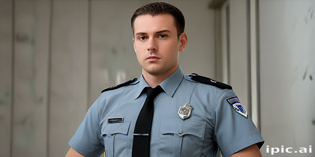 Portrait of a Confident Security Officer in Uniform Ready for Duty