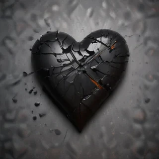 broken heart black