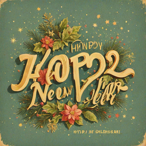 happy new year vintage