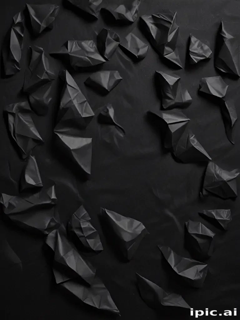 crumpled black paper