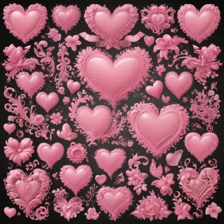 pink hearts clipart