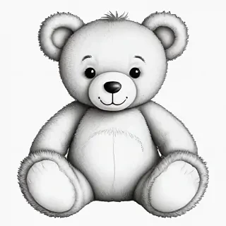 teddy bear clipart black and white