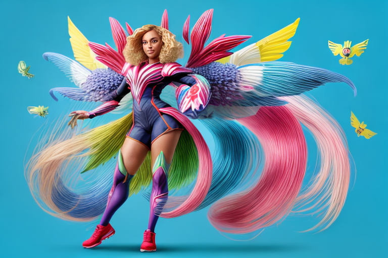 Beyoncé as a Pokémon gym leader with a Milotic