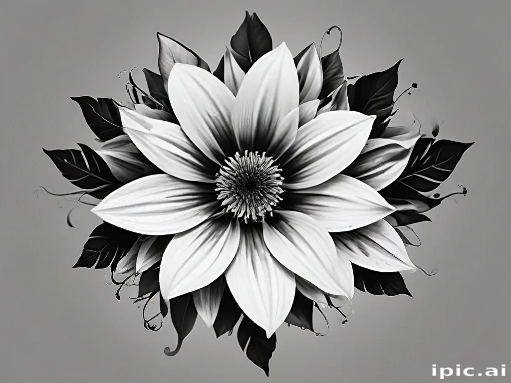 flower png black and white
