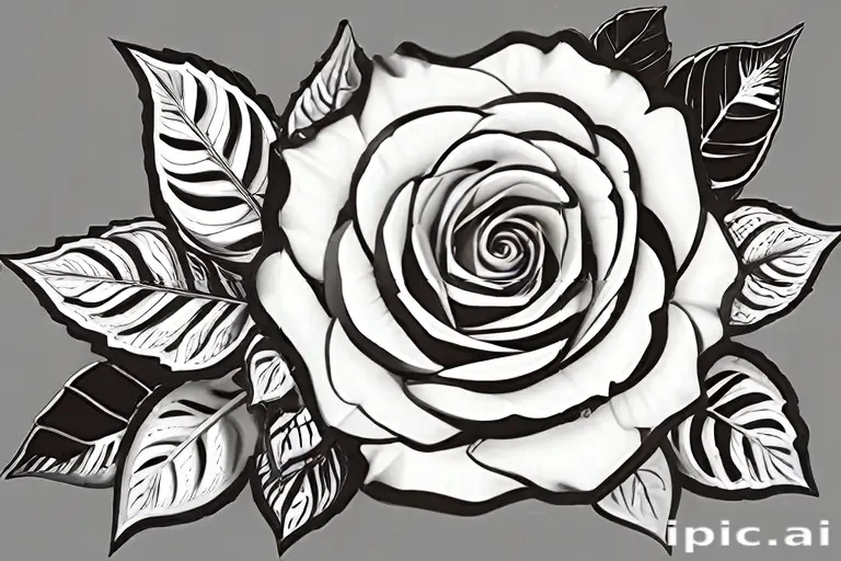 roses clipart black and white