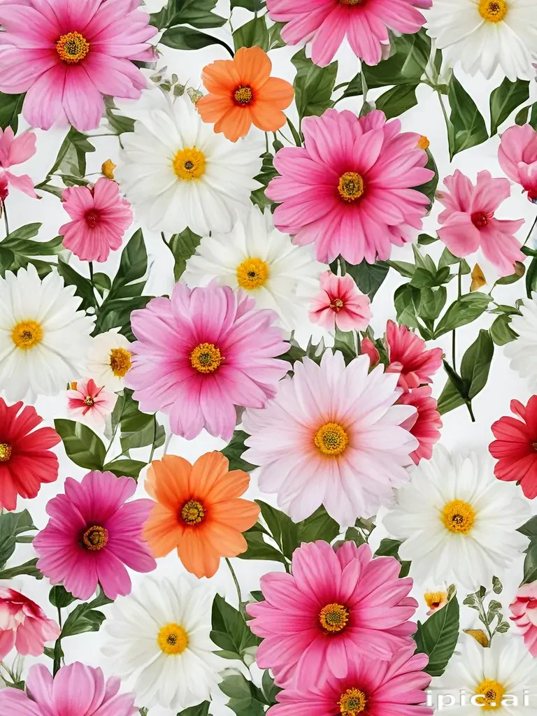 flowers with white background