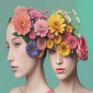 half brain half flowers