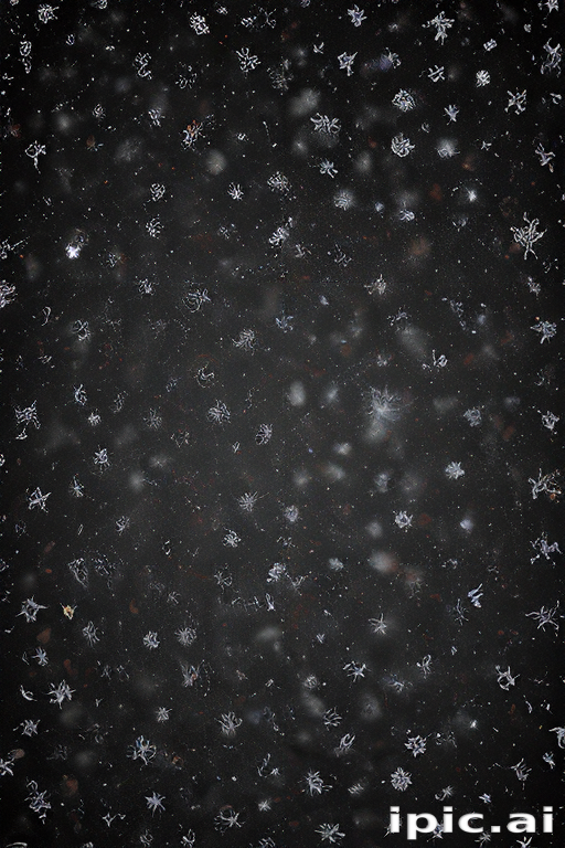 Delicate Snowflakes Gently Falling Against a Dark Winter Night Sky