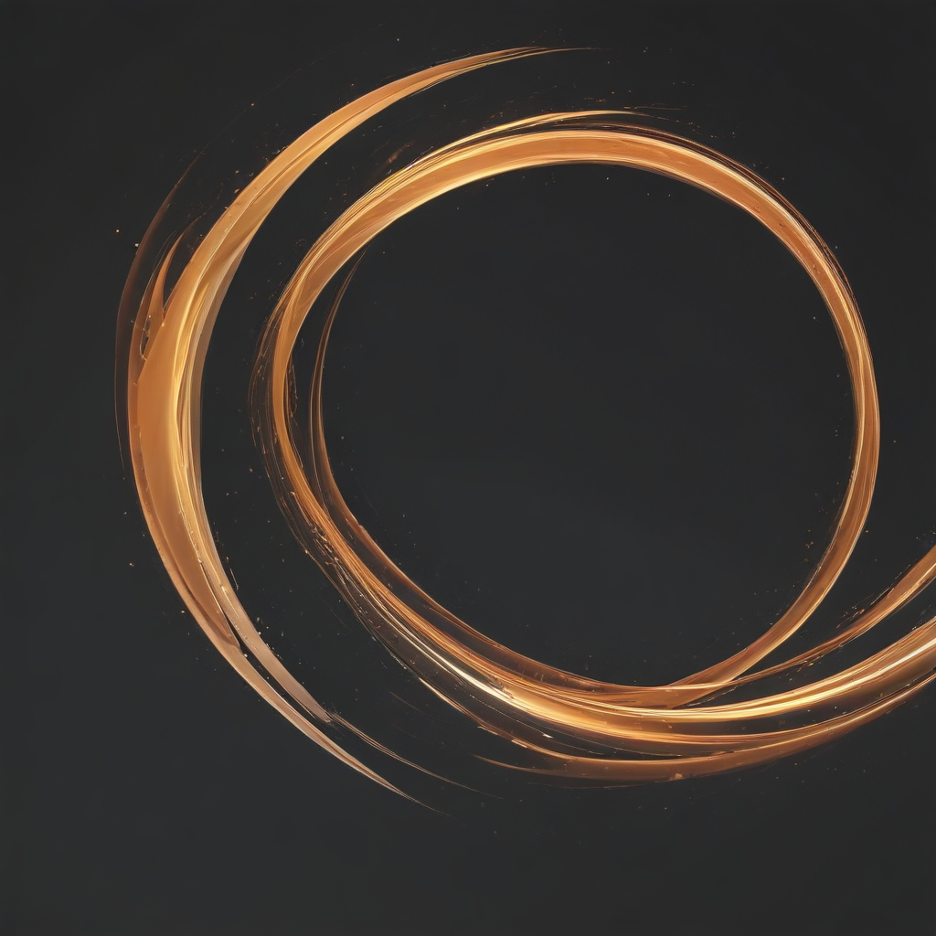 Abstract Golden Swirls Creating a Dynamic Circular Motion on Dark ...